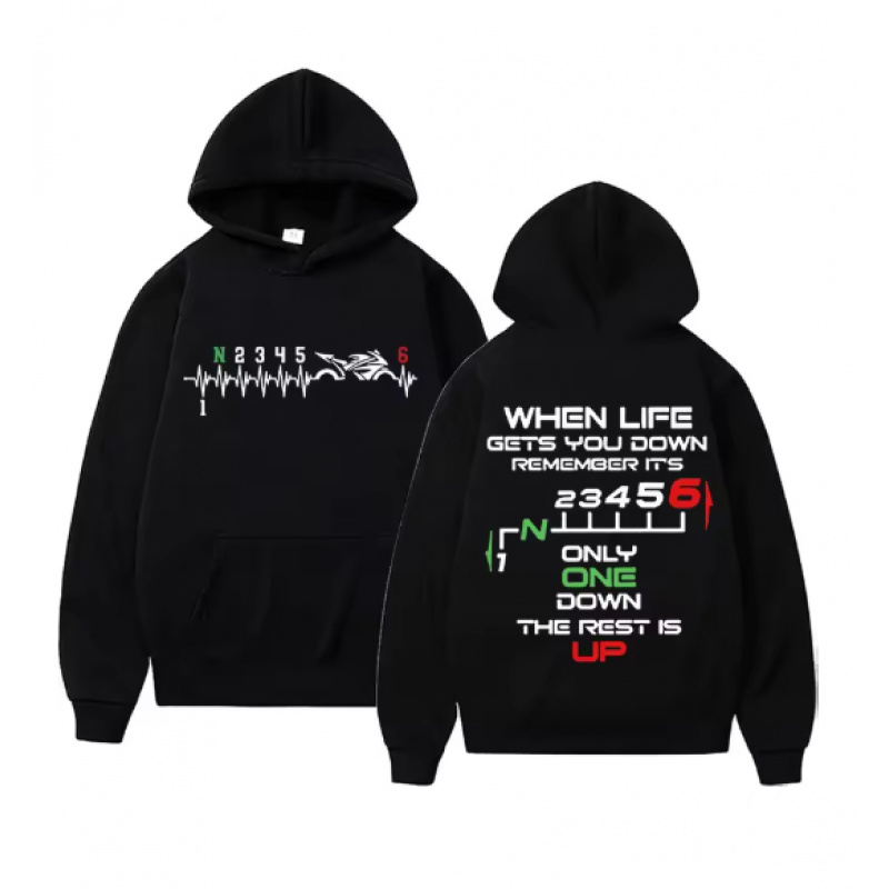 Motorcycle Gear Hoodie - 1N23456 Унисекс худи с принтом «Сердцебиение