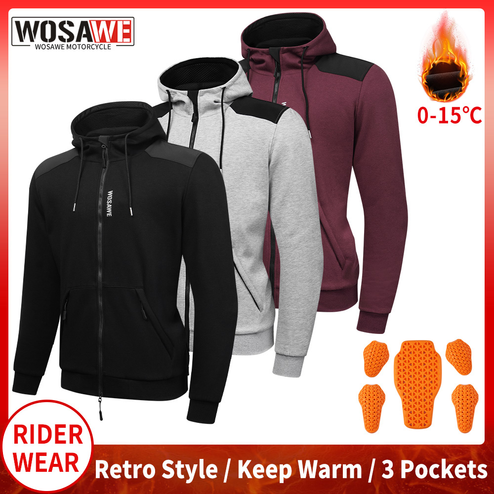 Motorcycle Gear Hoodie - Мотокуртка WOSAWE: Теплая куртка для мотокросса,