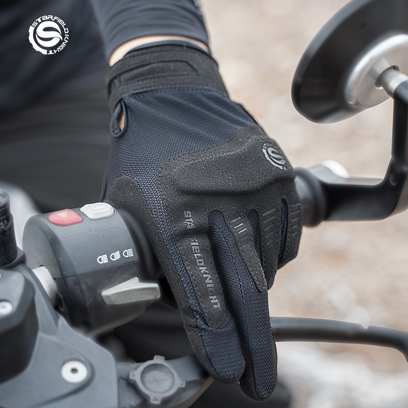 Motorcycle Gear Mesh - Черные мотоциклетные перчатки Star Field Knight,