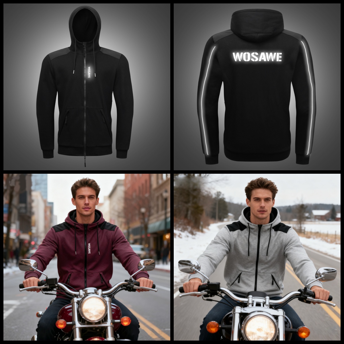 Мотокуртка WOSAWE: Теплая курт – обзор и цена Motorcycle Gear Hoodie